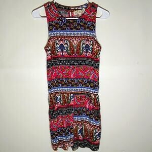 Pink rose Paisley romper. Cinch that waste. Size S